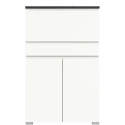 Wohnen Graue Möbel|Weiße Möbel*Funktioneller Schuhschrank mit zwei Türen & Klappe - Suad