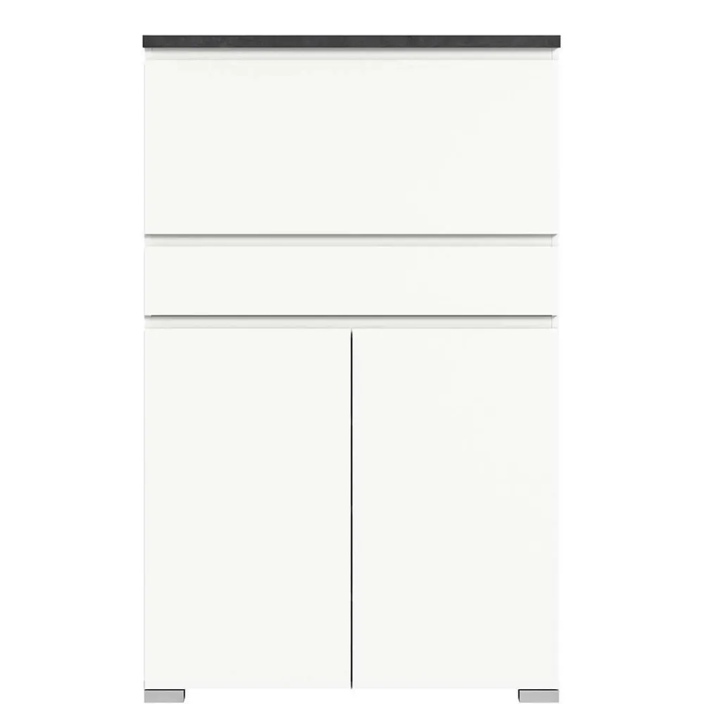 Wohnen Graue Möbel|Weiße Möbel*Funktioneller Schuhschrank mit zwei Türen & Klappe - Suad