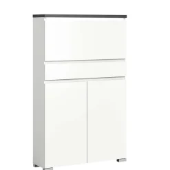 Wohnen Graue Möbel|Weiße Möbel*Funktioneller Schuhschrank mit zwei Türen & Klappe - Suad