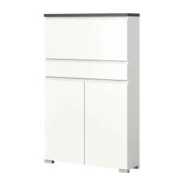 Wohnen Graue Möbel|Weiße Möbel*Funktioneller Schuhschrank mit zwei Türen & Klappe - Suad