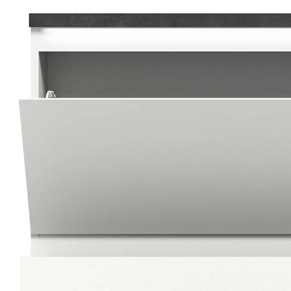 Wohnen Graue Möbel|Weiße Möbel*Funktioneller Schuhschrank mit zwei Türen & Klappe - Suad