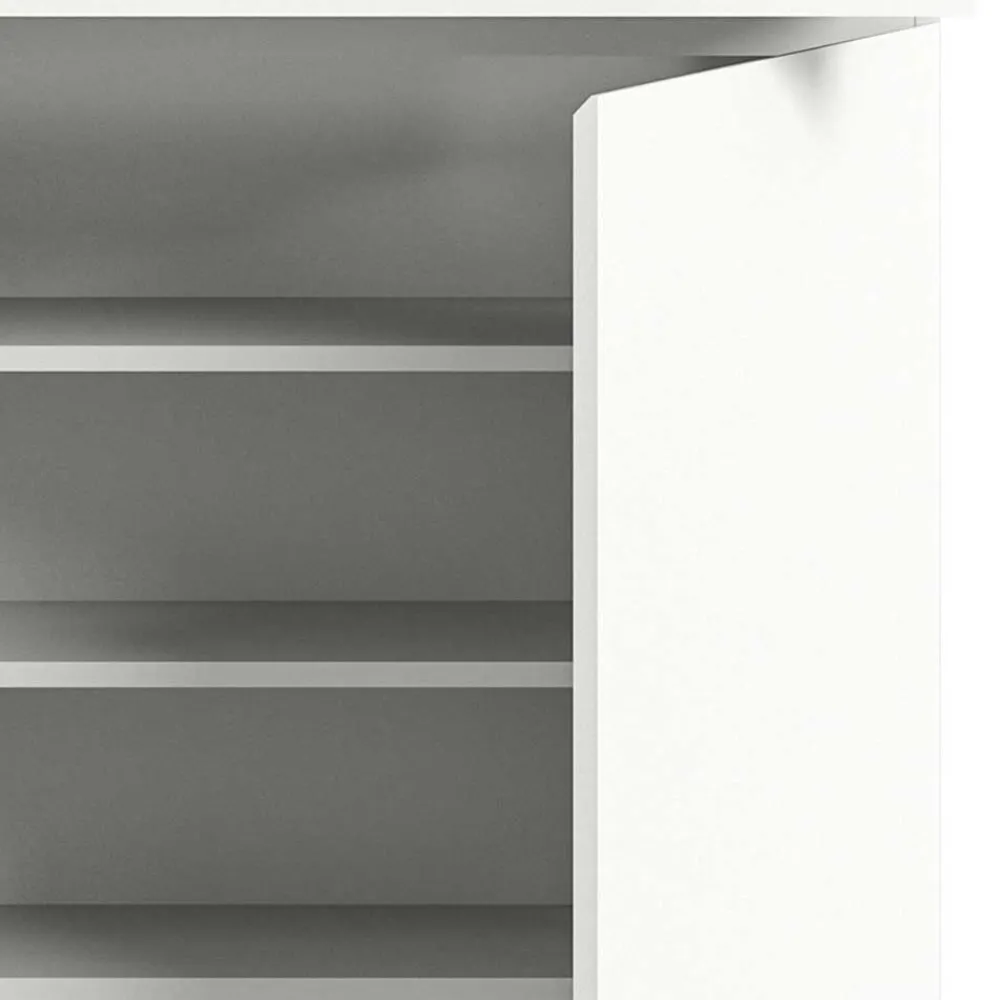 Wohnen Graue Möbel|Weiße Möbel*Funktioneller Schuhschrank mit zwei Türen & Klappe - Suad