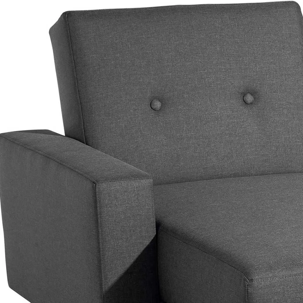 Wohnen Retro Möbel|Schlafsofas*Funktionelles Ecksofa in Dunkelgrau - Kalastania (zweiteilig)