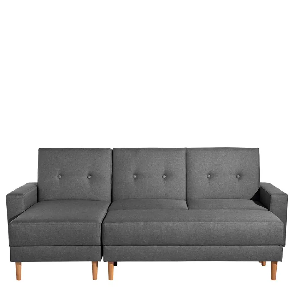 Wohnen Retro Möbel|Schlafsofas*Funktionelles Ecksofa in Dunkelgrau - Kalastania (zweiteilig)
