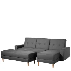 Wohnen Retro Möbel|Schlafsofas*Funktionelles Ecksofa in Dunkelgrau - Kalastania (zweiteilig)