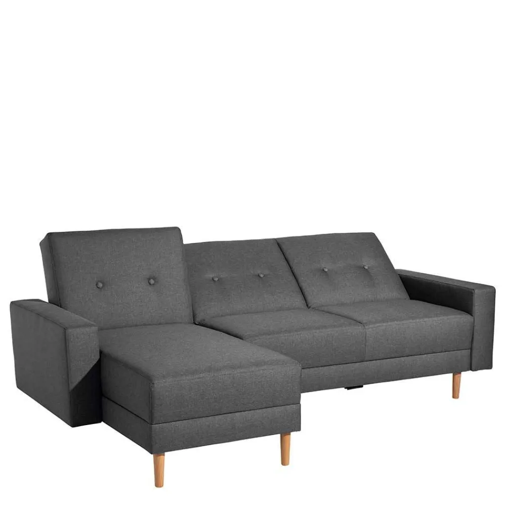 Wohnen Retro Möbel|Schlafsofas*Funktionelles Ecksofa in Dunkelgrau - Kalastania (zweiteilig)