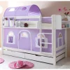 Wohnen Kindermöbel|Kinderbetten*Funktionelles Etagenbett in Weiß mit Lila - Fistranco