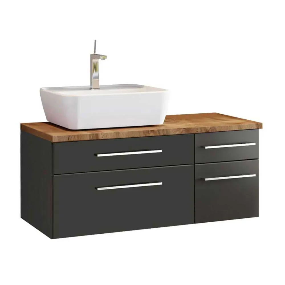 Wohnen Funktionelles Waschplatz Set in Grau - Estregos (dreiteilig)