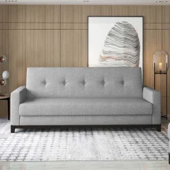 Wohnen Funktionscouch in Grau Stoffbezug - Enevo