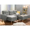 Wohnen Schlafsofas*Funktionsecke in Hellgrau mit Erle - Manoja (zweiteilig)
