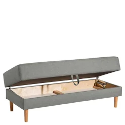 Wohnen Schlafsofas*Funktionsecke in Hellgrau mit Erle - Manoja (zweiteilig)