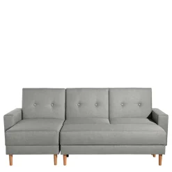 Wohnen Schlafsofas*Funktionsecke in Hellgrau mit Erle - Manoja (zweiteilig)