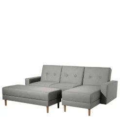 Wohnen Schlafsofas*Funktionsecke in Hellgrau mit Erle - Manoja (zweiteilig)