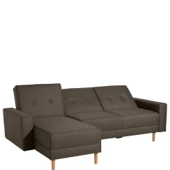 Wohnen Funktionsecksofa in Braun mit Erle - Iljona (zweiteilig)