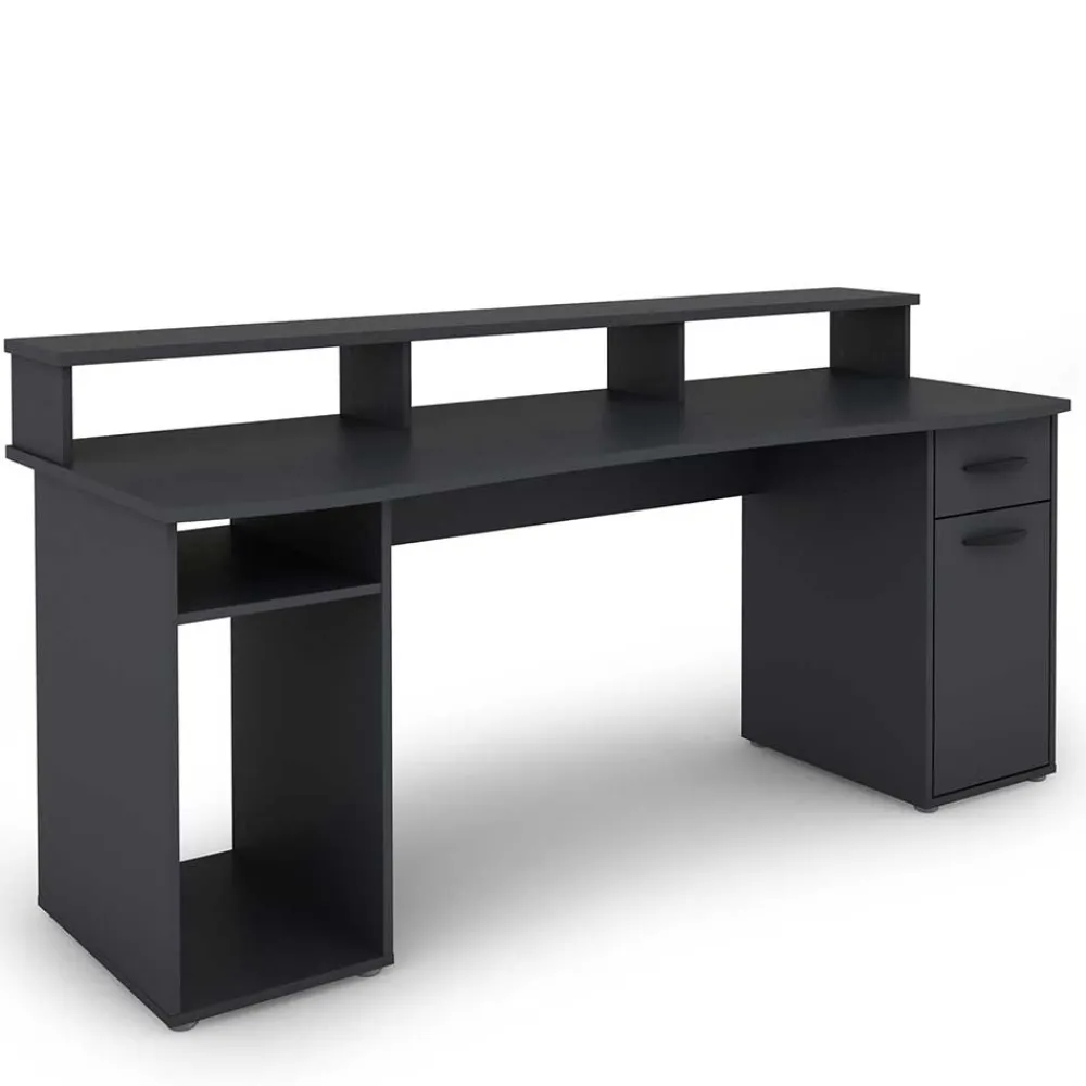 Wohnen Bürotische*Gaming Computer Schreibtisch in Anthrazit - Nikolan