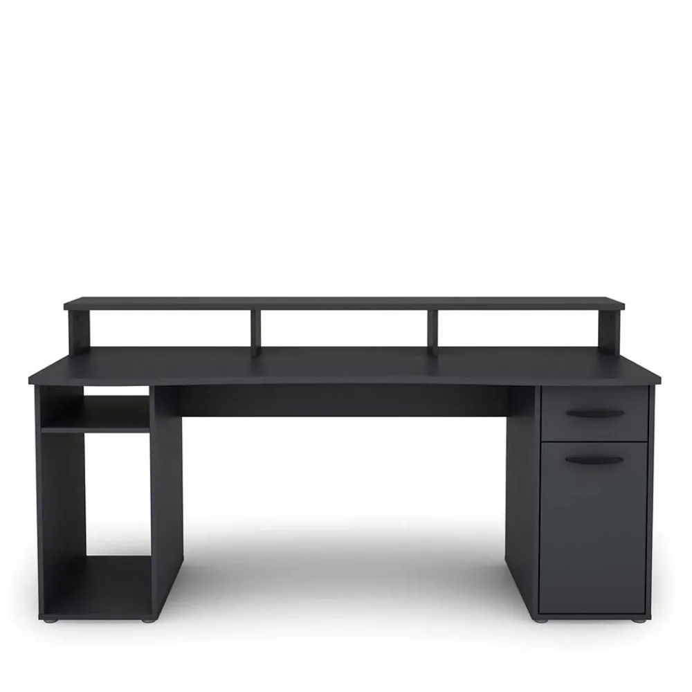 Wohnen Bürotische*Gaming Computer Schreibtisch in Anthrazit - Nikolan