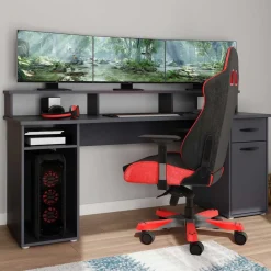 Wohnen Bürotische*Gaming Computer Schreibtisch in Anthrazit - Nikolan