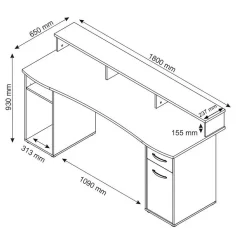 Wohnen Bürotische*Gaming Computer Schreibtisch in Anthrazit - Nikolan