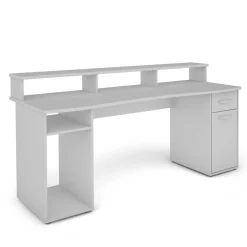 Wohnen Gaming PC Tisch in Weiß - 180x65 cm - Rotonda