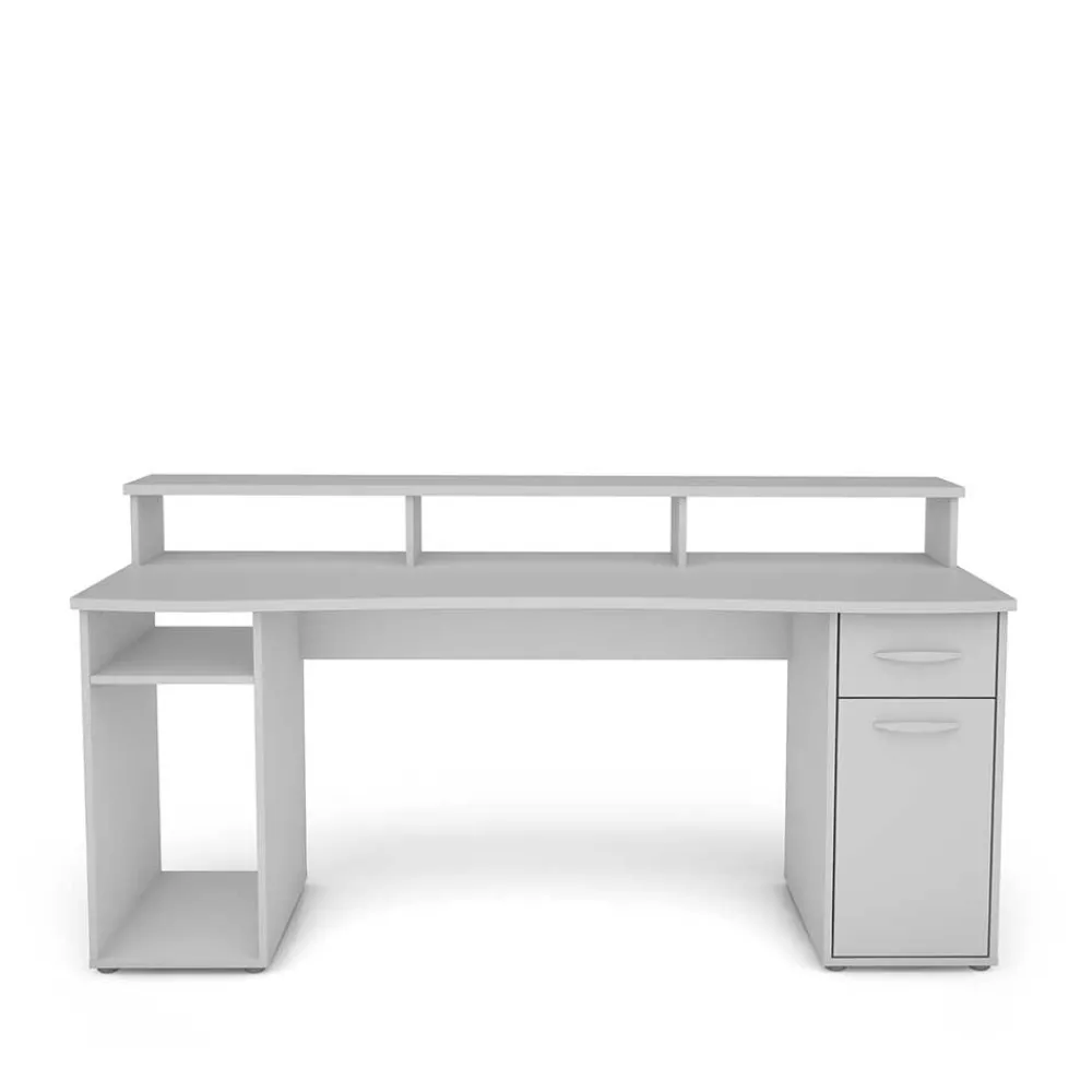 Wohnen Gaming PC Tisch in Weiß - 180x65 cm - Rotonda