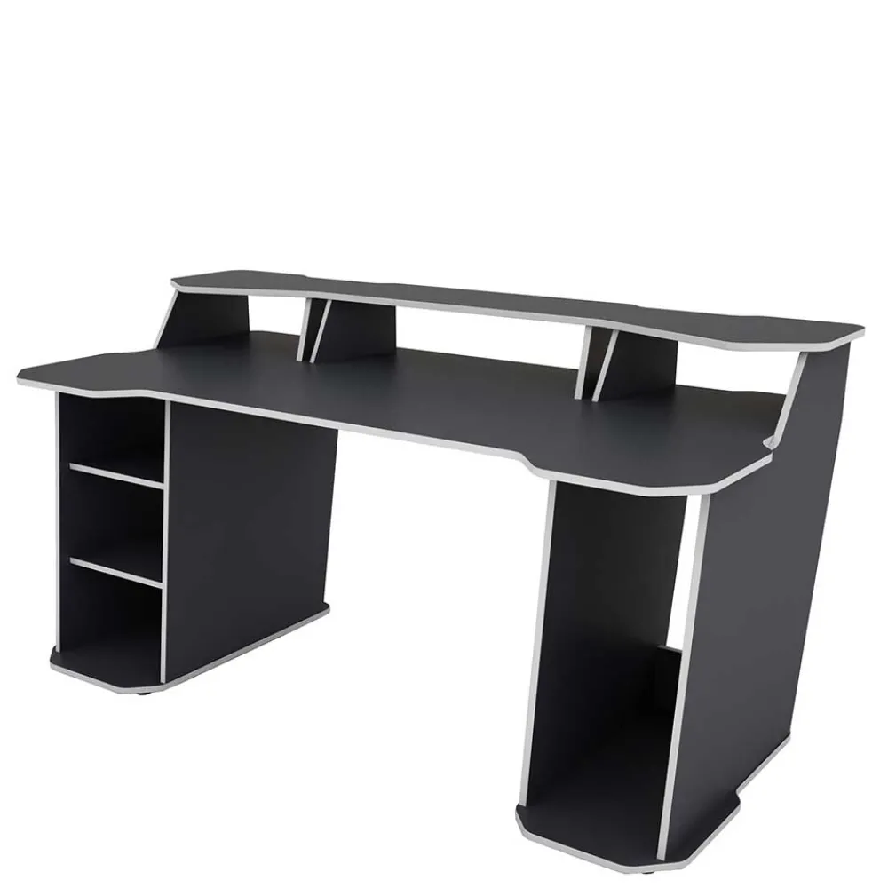 Wohnen Gaming-Computertisch in Anthrazit mit Weiß - Couras