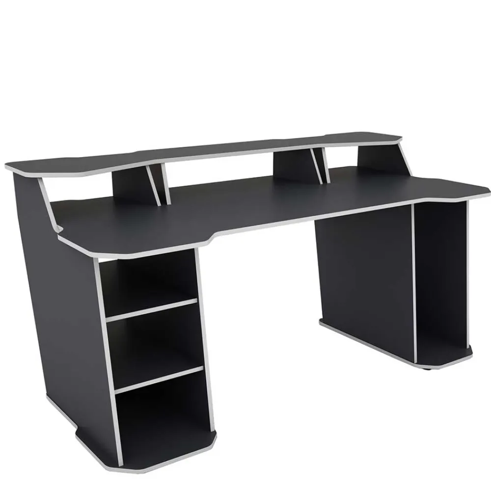 Wohnen Gaming-Computertisch in Anthrazit mit Weiß - Couras