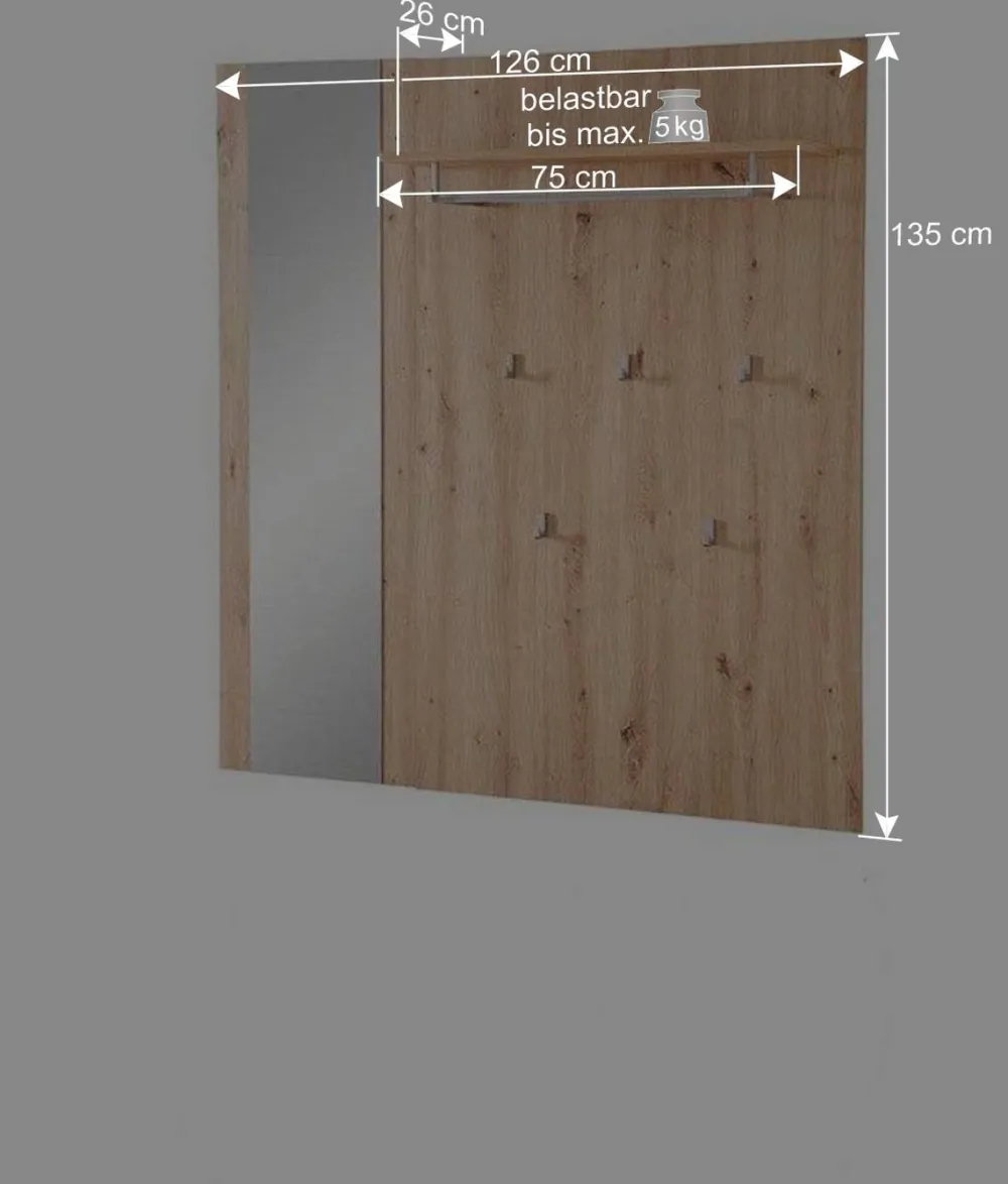 Wohnen Garderobe & Flurbank modern - Zelio (zweiteilig)