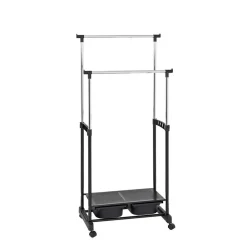 Wohnen Herrendiener*Garderobe auf Rollen Peritos mit Schuhablage