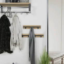 Wohnen Loft Möbel|Industrial Möbel*Garderobe aus Eiche & Stahl Schwarz - Dezadan