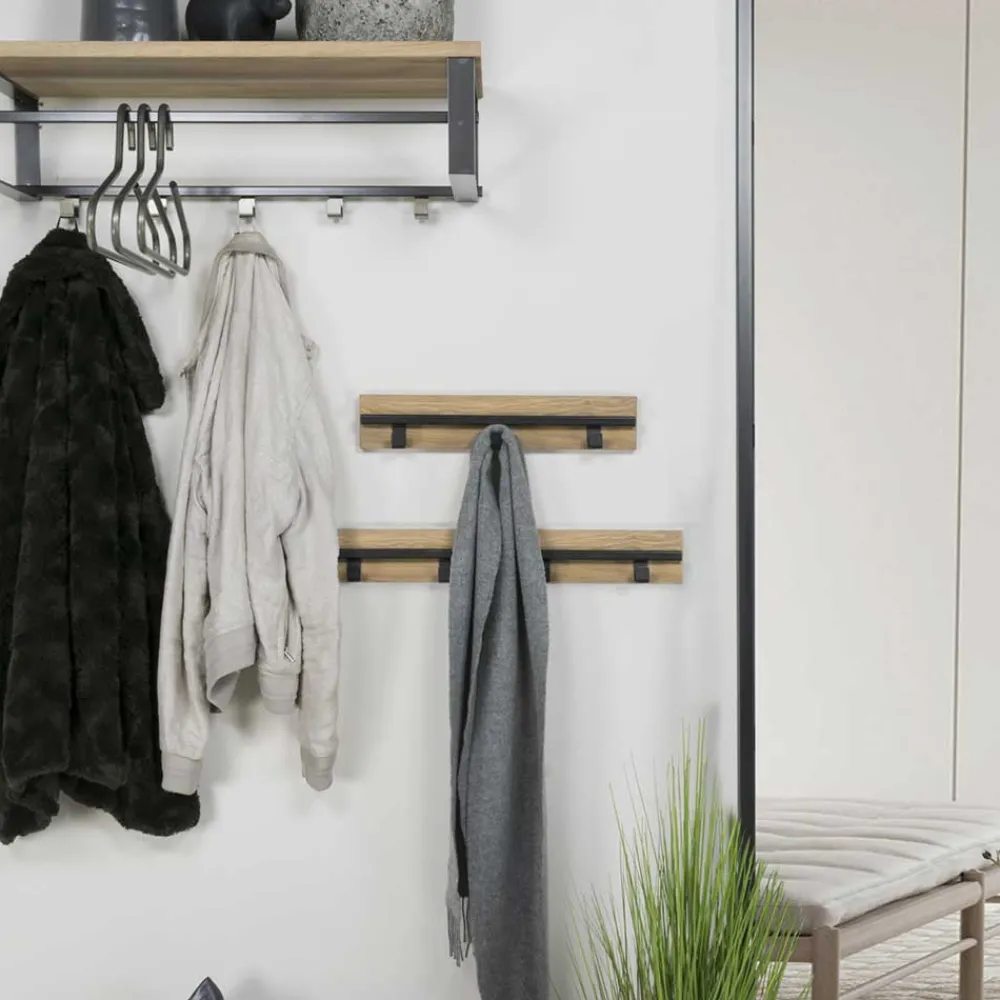 Wohnen Loft Möbel|Industrial Möbel*Garderobe aus Eiche & Stahl Schwarz - Dezadan