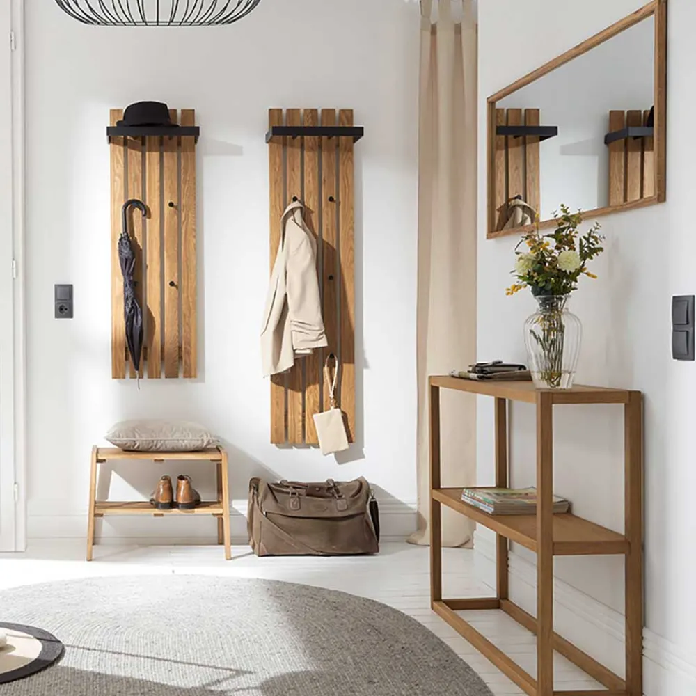 Wohnen Garderoben|Garderoben*Garderobe aus Eichenholz und Metall - Gangizo