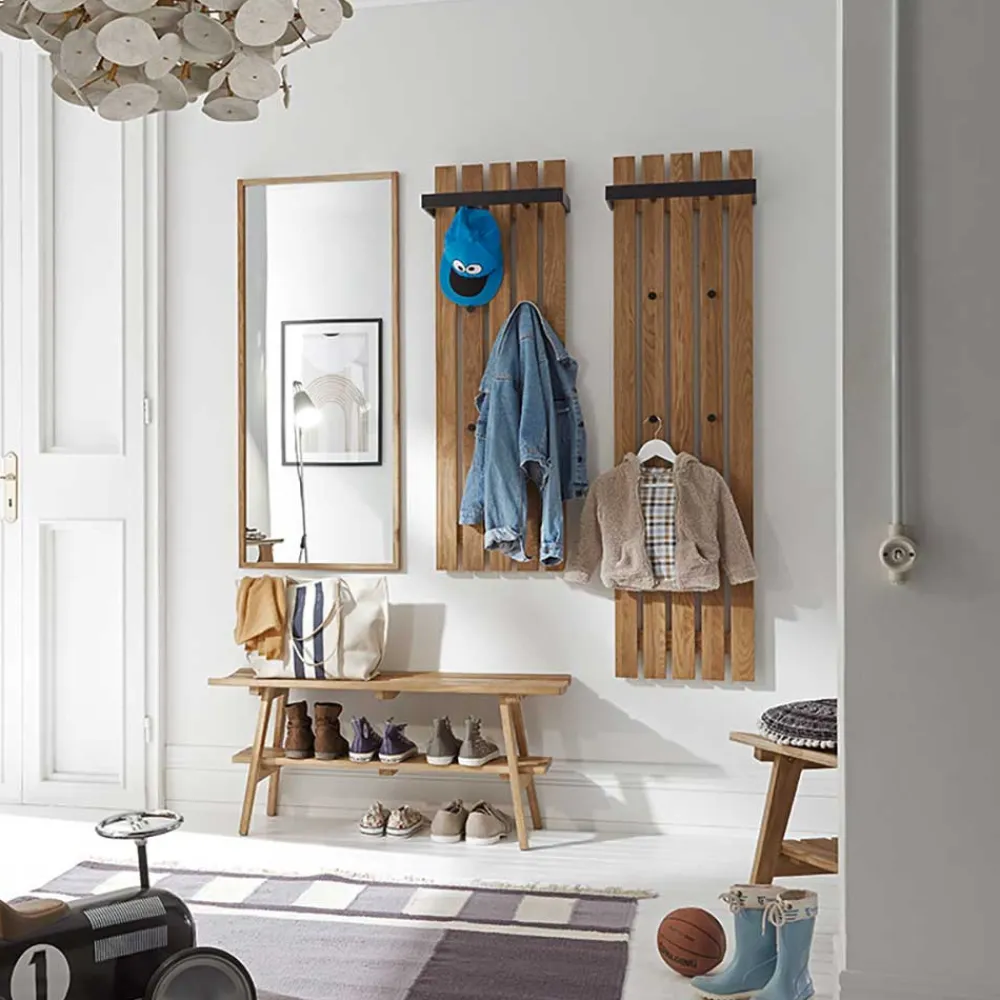 Wohnen Garderoben|Garderoben*Garderobe aus Eichenholz und Metall - Gangizo