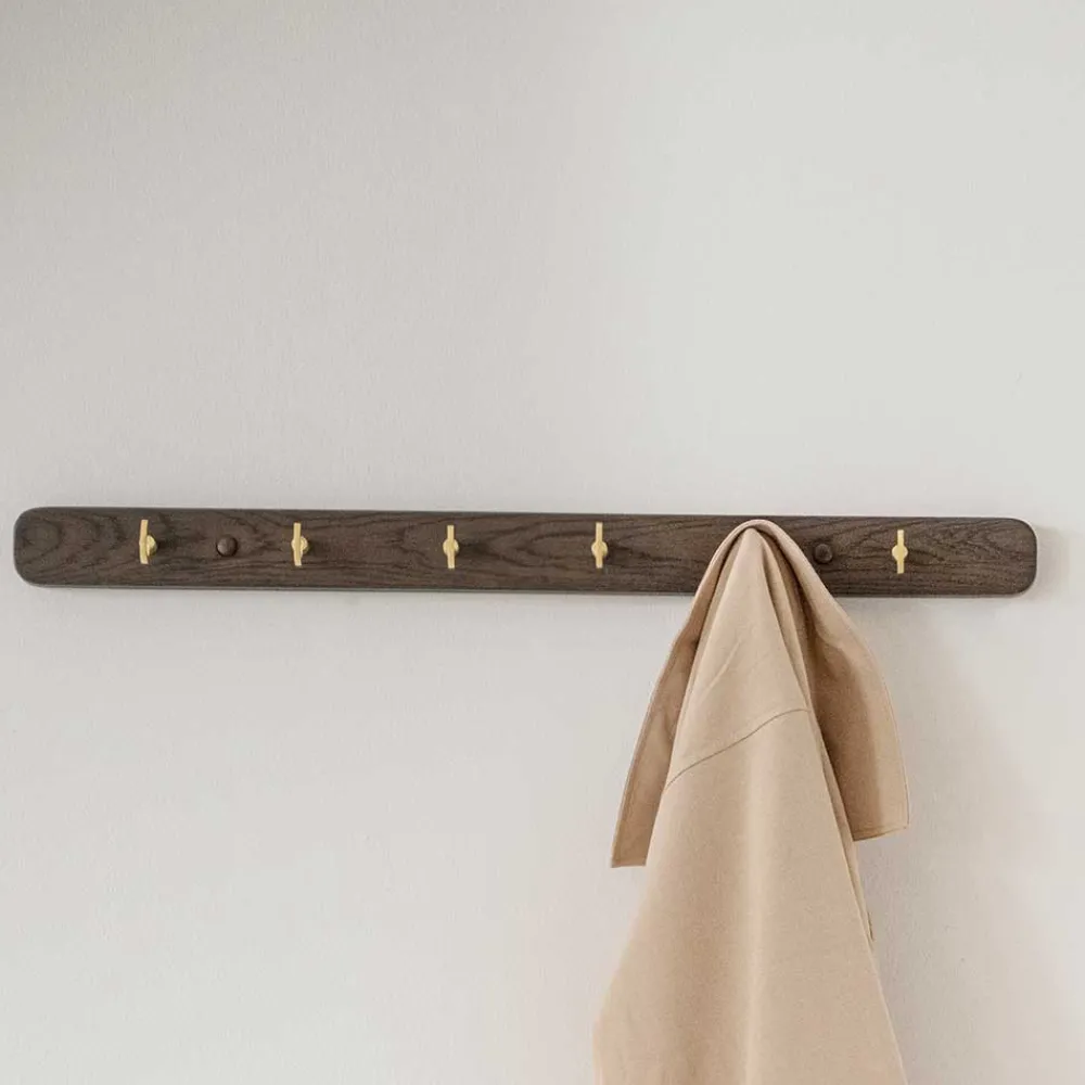 Wohnen Bürogarderoben*Garderobe Hakenleiste in Eiche Dunkelbraun - Cora