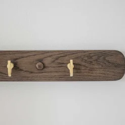 Wohnen Bürogarderoben*Garderobe Hakenleiste in Eiche Dunkelbraun - Cora