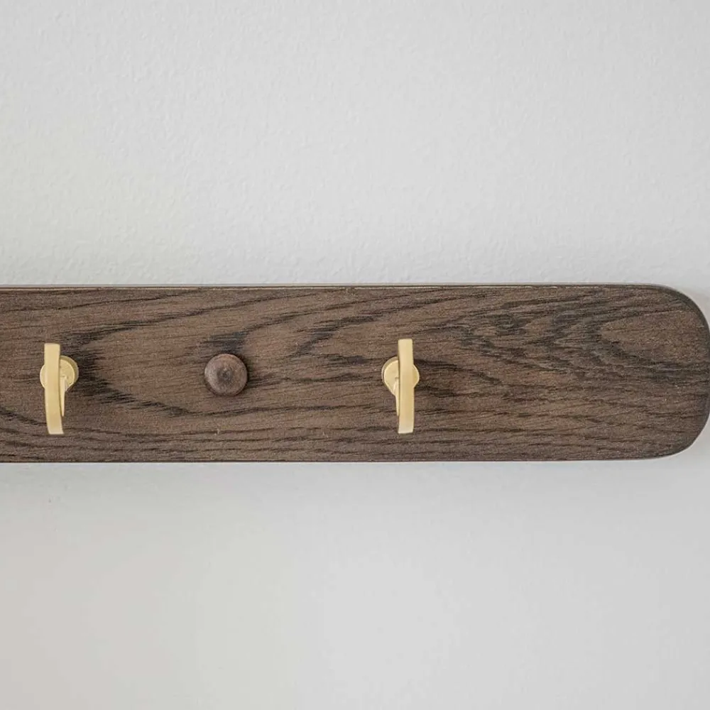 Wohnen Bürogarderoben*Garderobe Hakenleiste in Eiche Dunkelbraun - Cora