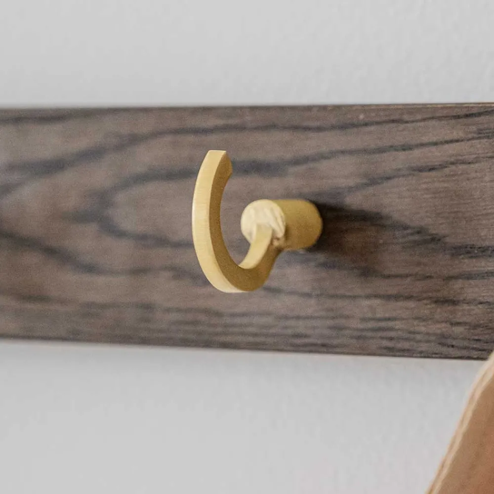 Wohnen Bürogarderoben*Garderobe Hakenleiste in Eiche Dunkelbraun - Cora