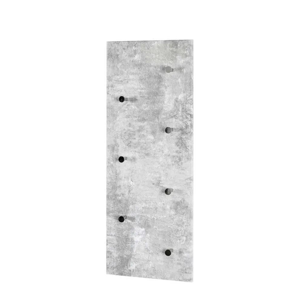 Wohnen Garderobe in Beton Optik Vessina mit 7 Knopf Haken