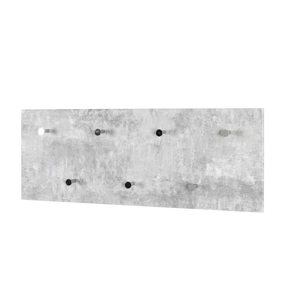 Wohnen Garderobe in Beton Optik Vessina mit 7 Knopf Haken