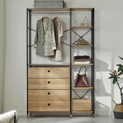 Wohnen Garderobe mit 5 Fächern & Stange - Jaruneda