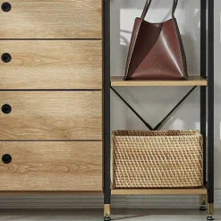 Wohnen Garderobe mit 5 Fächern & Stange - Jaruneda