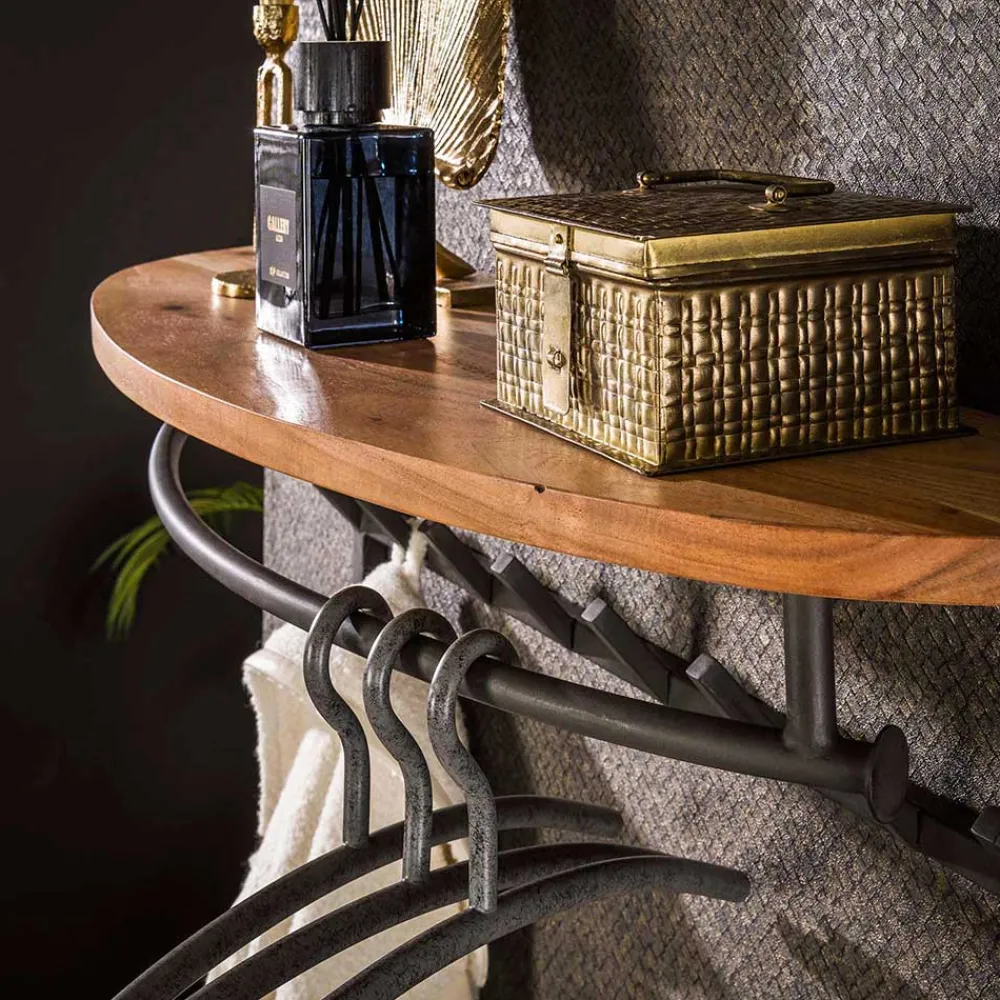 Wohnen Loft Möbel|Industrial Möbel*Garderobe mit 16 Haken und Stange - Drucana