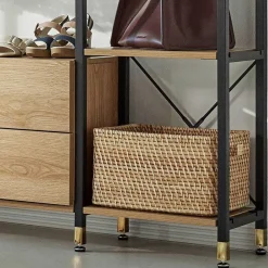 Wohnen Garderobe Regal mit 7 Fächern & 4 Stangen - Alis