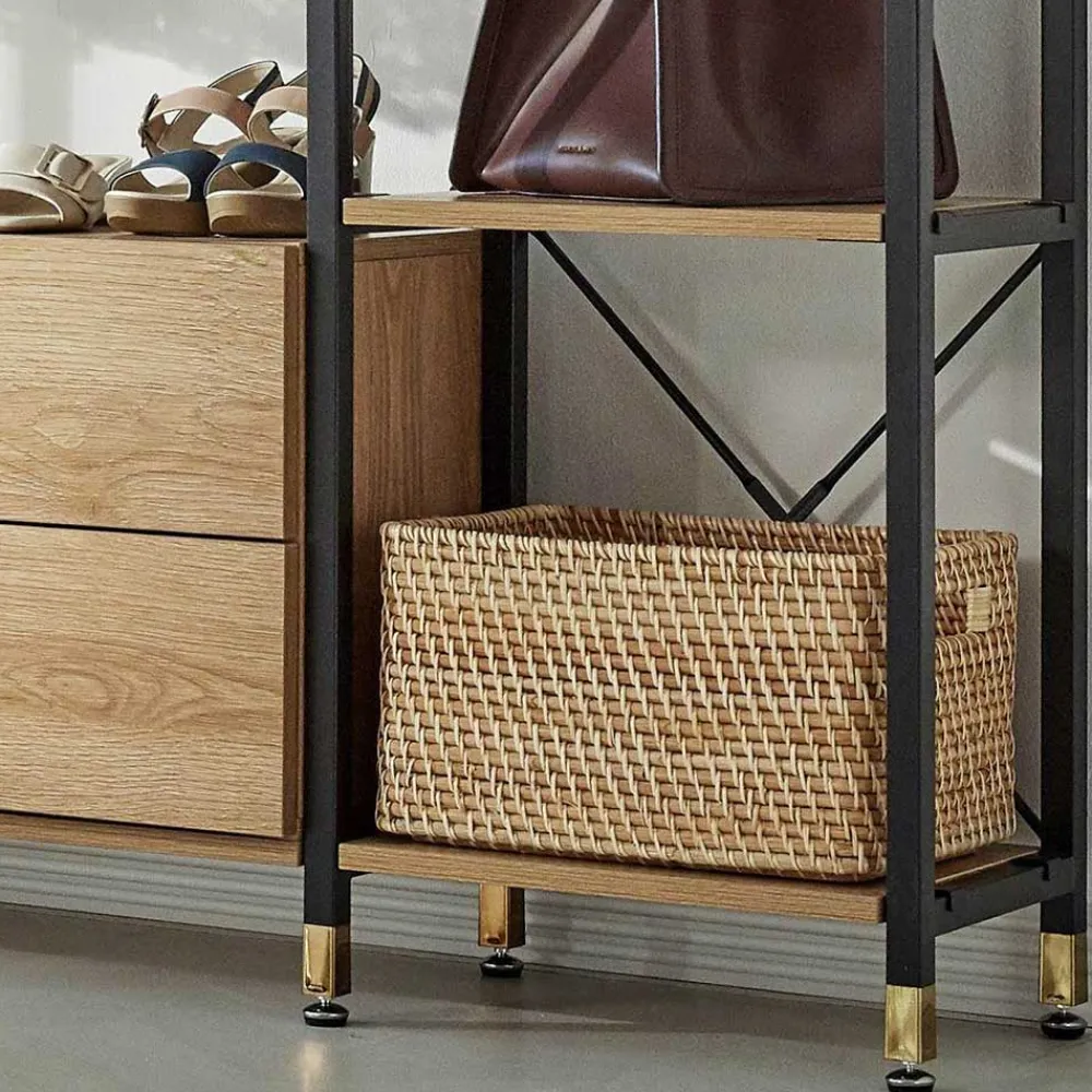 Wohnen Garderobe Regal mit 7 Fächern & 4 Stangen - Alis