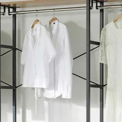 Wohnen Garderobe Regal mit 7 Fächern & 4 Stangen - Alis