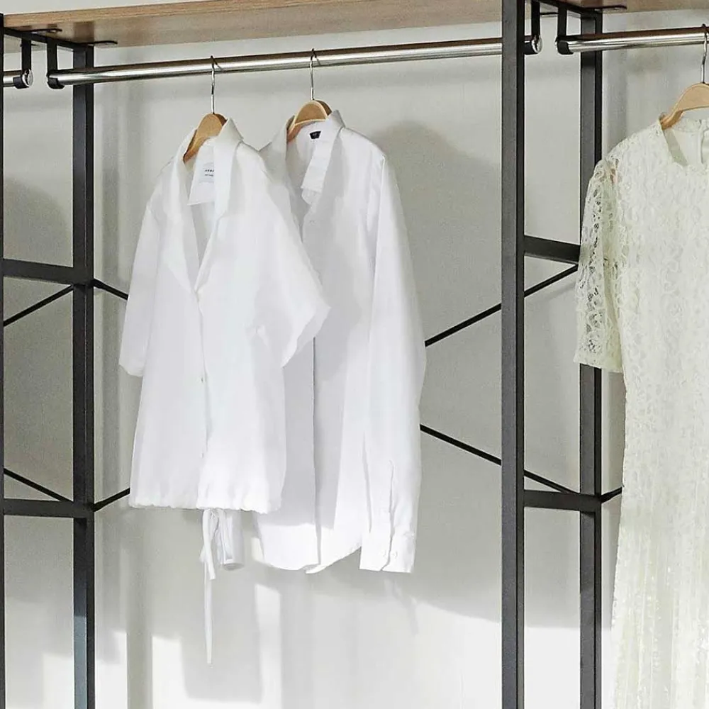 Wohnen Garderobe Regal mit 7 Fächern & 4 Stangen - Alis