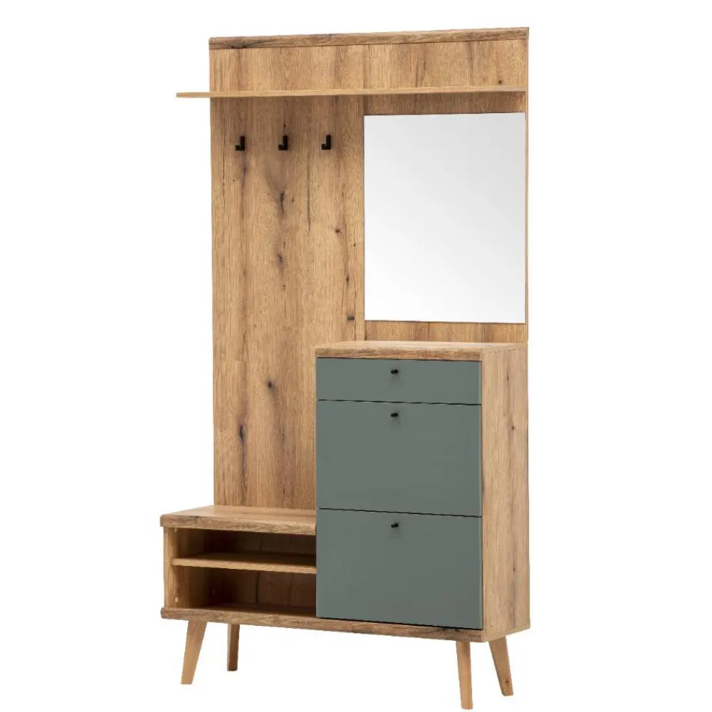 Wohnen Garderobe und Highboard Set - Oliva (zweiteilig)