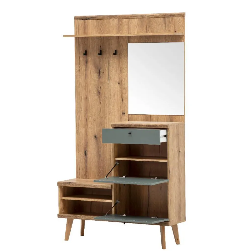 Wohnen Garderobe und Highboard Set - Oliva (zweiteilig)