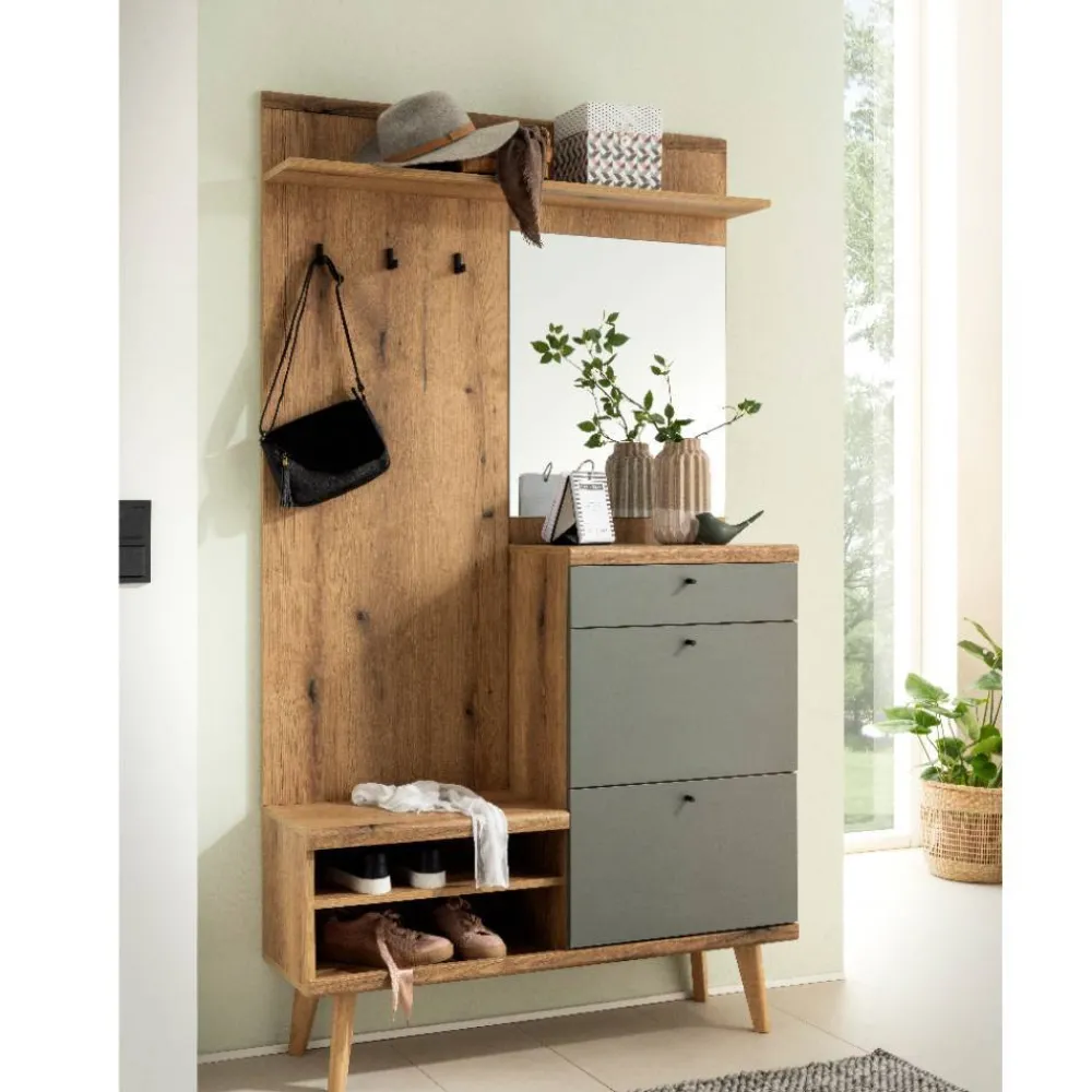 Wohnen Garderobe und Highboard Set - Oliva (zweiteilig)