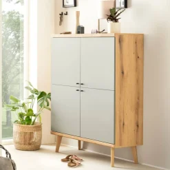 Wohnen Garderobe und Highboard Set - Oliva (zweiteilig)