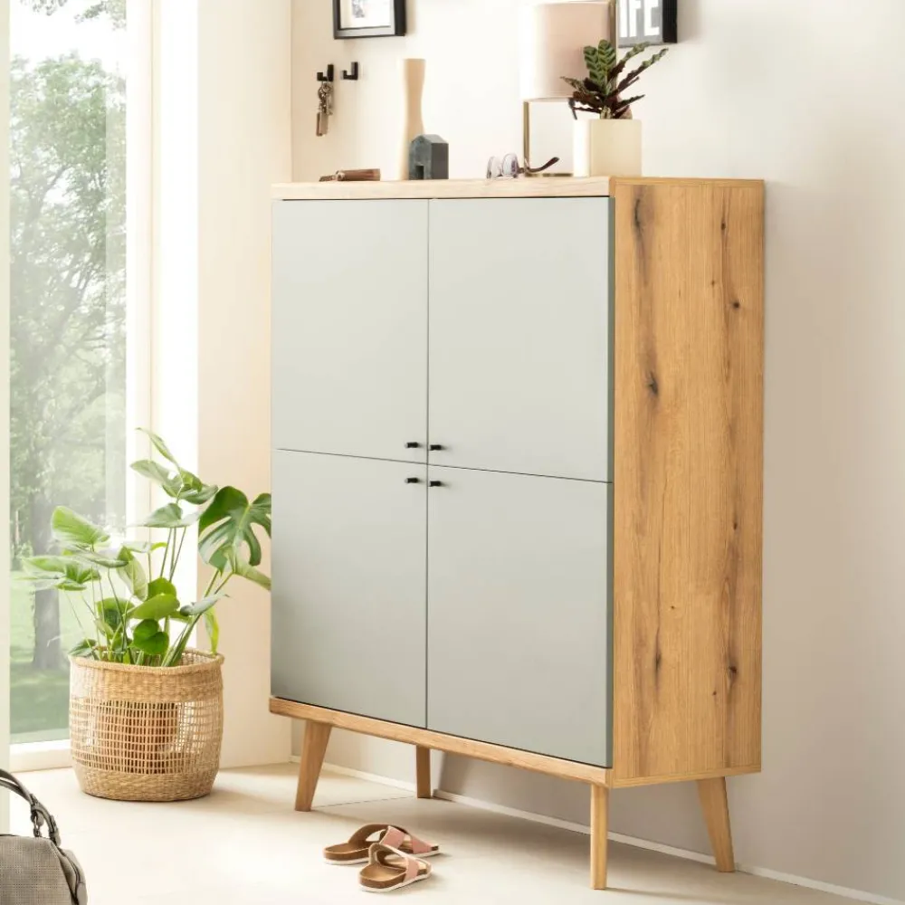 Wohnen Garderobe und Highboard Set - Oliva (zweiteilig)